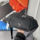 2023.11.06 P180 Prada Waistpack Classic Cowhide Chest Bag Men's and Women's Crossbody Bag Classic Logo Paired with Original Factory Craft Material Casual Versatile Crossbody Bag adopts exquisite inlay craftsmanship, and the actual product is photographed 