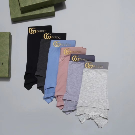2024.01.22 GUCCI Boutique Box Men's Underwear! Foreign trade foreign orders, high quality, scientific matching of 90% modal recycled fiber+10% spandex, smooth, breathable and comfortable with modal seamless cutting technology! Stylish! Not tight at all, d