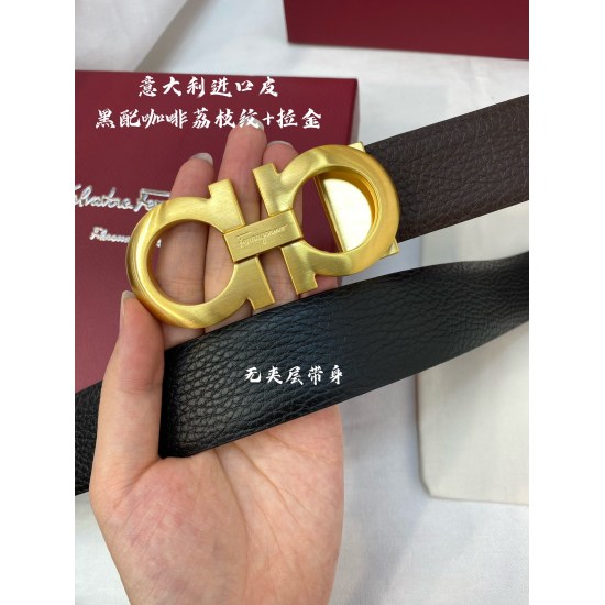 No interlayer ➕ 50Ferragamo NFC chip scanning genuine size 3.5cm Italian original leather