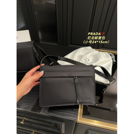 2023.11.06 Large P270 box ⚠️ Size 29.21 Small P260 with box ⚠️ The size 24.15 Prada PRADA nylon messenger bag is versatile and without friends, it is cool, fashionable, and highly organized. It is square and square, and can fit well. The upper body is als