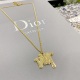 20240411 BAOPINZHIXIAAODior Full Diamond Letter Necklace No Season No Gender Versatile Unisex! Advanced customization. Length 50+15cm, can be made into a sweater chain of 35