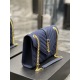 20231128 Batch: 630 # Envelope # Blue Exclusive Fabric Medium Quilted Genuine Leather Envelope Bag Classic is Eternal, Beautifying the Sky with V-pattern and diamond grid pattern, Italian cowhide paired with cotton and linen material, eye-catching Y famil