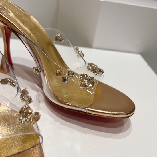 20240414 Top Edition Original Box P290 Christian Louboutin | 2024s Original Goods Manufacturing Heavy Industry CL Classic DEGRAQUEEN Crystal High Heels~ ❤ Upper: Made of transparent PVC upper paired with the latest large and eye-catching Swallow rhineston