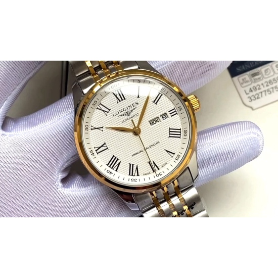 20240408 490. 【 Newly upgraded elegant and atmospheric 】 Longines Men's Watch Fully Automatic Mechanical Movement Mineral Reinforced Glass 316L Precision Steel Case Precision Steel Band Minimalist Style Business and Leisure Size: 40mm diameter, 12mm thick