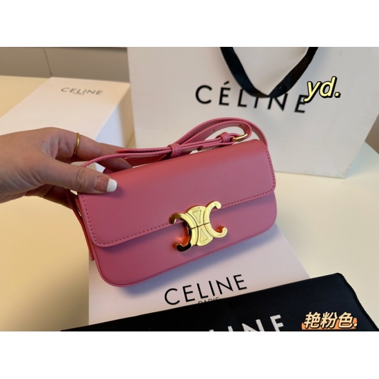 2023.10.30 P195 (Folding Box) size: 2010 Celine Celine New Triumphal Arch One Shoulder Crossbody Bag Classic Triumphal Arch Logo, Shoulder Strap: Adjustable length~Upper body exquisite feeling unbeatable, one second fairy ♀️ Enough capacity for daily comm