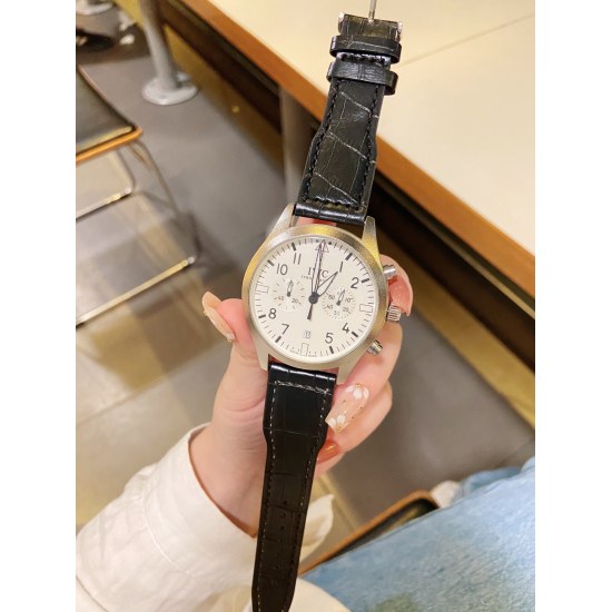 20240408 170 Brand: Universal IWC - Official Website Sync Portugal Series Business Leisure Quartz Movement Independent Small Second Hand Multi functional Timing and Running Second Function, Mineral Glass Italian Calf Leather with a diameter of 40mm and a 