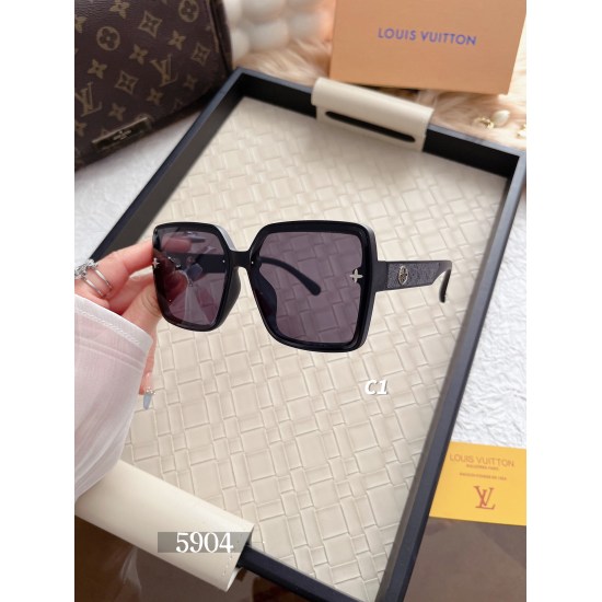 20240330 Brand: LV (with or without logo light plate) Model: 5904 # Description: Women's sunglasses: High definition nylon lenses Classic four leaf clover element retro style live broadcast style