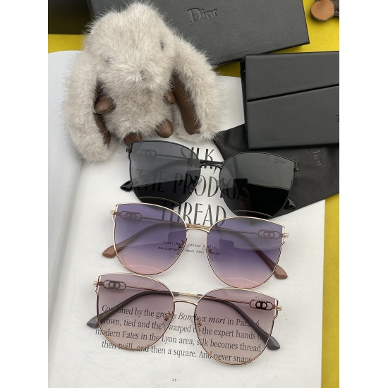 220240401 P90 DIOR ☔️ Fashionable Round Frame Sunglasses Lens Top Luxury [Strong] High Quality [Victory] [Kissing] [Proud] Extraordinary temperament Women's driving sunglasses [Love] Model: CD4311