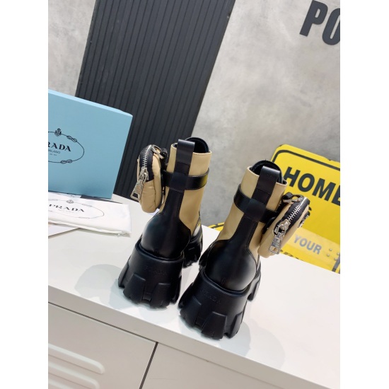 2024.01.05 310 2023 Hot Prada (PRADA) Upper: Imported top layer matte open edge red+waterproof nylon fabric surface+silk top layer sheepskin lining+All oil edge technology of the upper can be compared to the original outsole: TPU+vacuum pumping profession