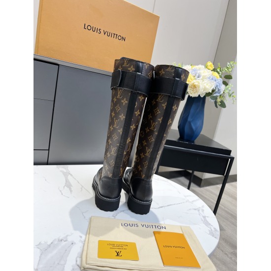 2023.11.19 Factory 360 Spot ❤❤❤ Complete packaging! Louis Vuitton LV Women's Upper Drip Glue Lace Up Short Boots Full Leather Thick Sole Martin Boots French OEM Original 1:1 Reproduction! The material is authentic! All made of 100% genuine leather! The so