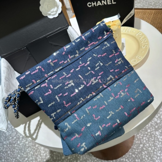 2023.08.14 p Folding Gift Box Packaging CHANEL Denim Sequins 22BAG | Digitally Named 