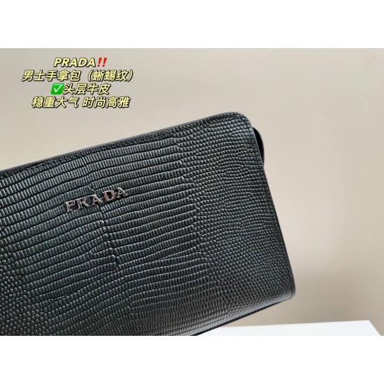 2023.11.06 P240 box matching ⚠️ Size 28.18 Prada PRADA Men's Handbag ✅ The top layer cowhide password lock version is stable and atmospheric, with a stylish and elegant black gray classic color scheme, showcasing the brand's iconic style! Classic style th