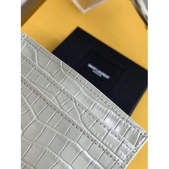 20231128 batch: 310 [equipped with counter gift box] SLP card clip credit clip metal interlocking YSL standard ✅， Jacquard raised stitching decoration, gold hardware, 5 ⃣ Number of compartments: 423291 Size: 10x7.5x0.5 cm