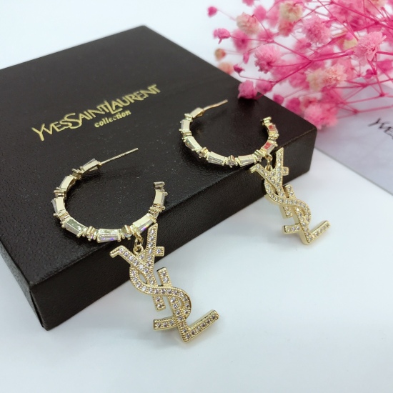 20240411 BAOPINZHIXIAO Saint Laurent YSL Sparkling Diamond Tassel Earrings ✨✨ Excellent electroplating process, luxurious temperament, market unable to replicate counter synchronization, only perfect reproduction [color], free entry and exit, exclusive re