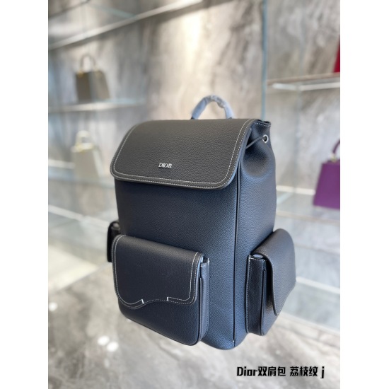 2023.10.07 P240 Dior/Dior Black Grain Leather Saddle Backpack Backpack Counter Latest Imported Canvas with Calfskin Original Order Quality Official Website Synchronized Original Hardware Colorless Quality Guarantee ❤ Ultra foreign and practical ❤ Easy to 