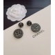2023.07.23 ch * nel's latest black circular resin earrings are made of consistent Z material
