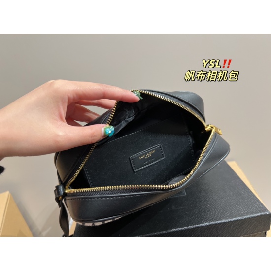 2023.10.18 P180 box matching ⚠️ Size 23.16 Saint Laurent Canvas Camera Bag Cool and low-key luxury cool and cute extreme beauty is you