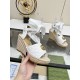 2024.01.17 P280GUCCI Guccipo Heel Fisherman Sandals Thick Sole Grass Woven High Quality Fabric: Double G Fabric Embroidered Inner Lining: Mixed Sheepskin Inner Size: 35-42