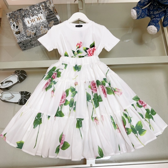 2023.07.01, regarding size issues, please consult customer service after payment. 2023ss @ Dg Summer High Order Collection~Classic Printed Skirt