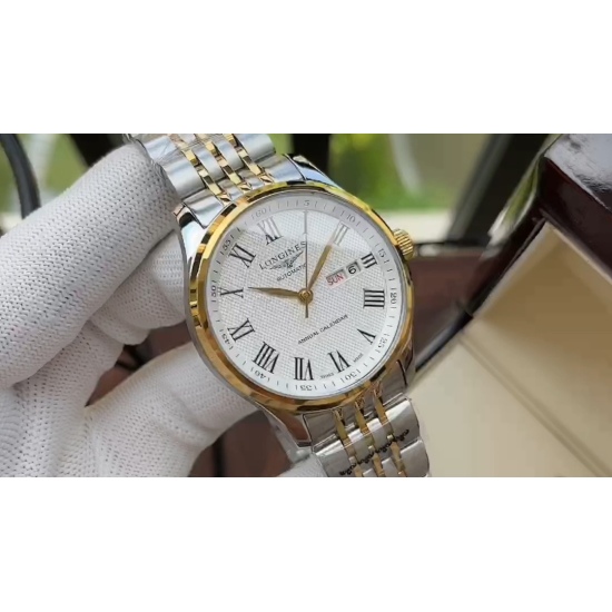 20240408 490. [Classic Works Elegant and Elegant] Longines Men's Watch Fully Automatic Mechanical Movement Mineral Reinforced Glass 316L Precision Steel Case Precision Steel Band Fashionable Design Business and Leisure Size: Diameter 40mm Thickness 12mm