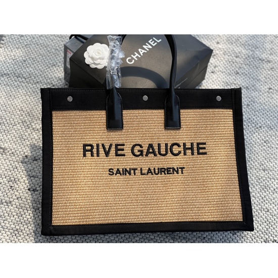2023.10.1 210 No Box (same size and price) size: 48 * 34cm (large) 38 * 38cm (small) ysl tote (shopping bag) Summer exclusive woven River tote bag ✔️