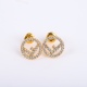 20240411 BAOPINZHIXIAOFENDI Fendi Full Diamond Earrings, High end Customized Popular New Simple and generous Earrings, Gorgeous Debut, It's Hard to See Such Familiar and Elegant Earrings. Exquisite 925 Pure Silver Needles are Perfect for Daily Matching, B