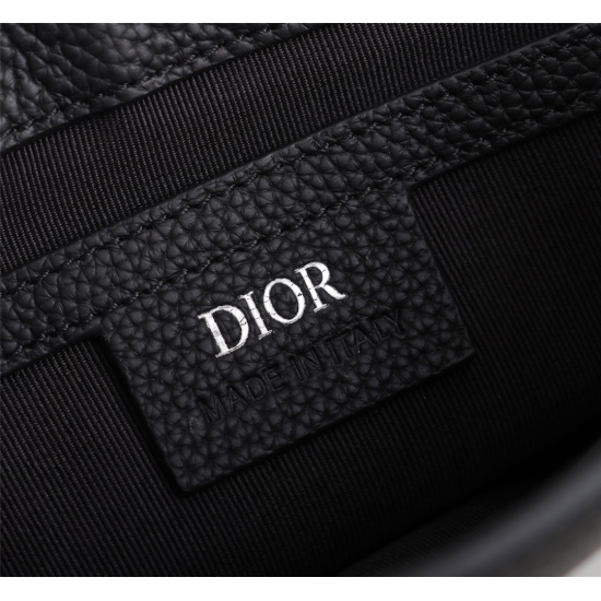 20231126 560 counter genuine products available for sale [original quality] Dior Men's SADDLE men's crossbody bag/chest bag model: 1ADPO095YKY_ H28E (black leather) beige and black Oblique prints with 