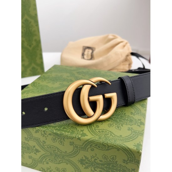 Gucci. Gucci Full Package Special Container Goods Classic Belt with Double Sided Head Layer Cowhide Belt Body and Vacuum Electroplated Button Head, 【 Width cm 2.0/3.0/3.5/4.0 】 Available for Selection, Fitted and Versatile!