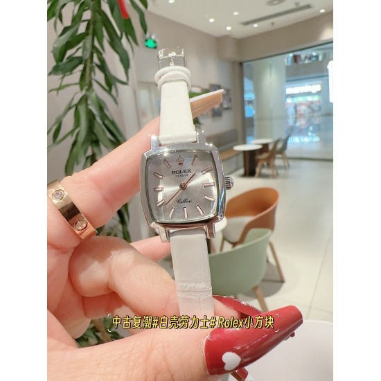 20240408 Belt 155, Rolex # New low-key luxury women's antique watch, small square watch with Swiss quartz movement, alloy material and platinum plating, overall texture and temperament have changed, exquisite feeling up! Paired with a compact shell shape,