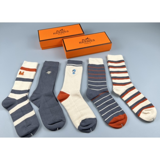 2024.01.22 HERMES double needle pure cotton quality, comfortable and breathable to wear, versatile, high-end gift box, recommended for personal use!