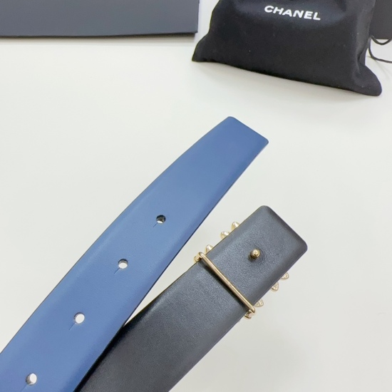 2023.12.14 3.0cm Chanel official website new model, double-sided original calf leather, buckle width 3.0cm... length 75.80.85.90.95.100. Euro, hardware pure copper original mold customization