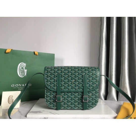 20240320 Large P780 [Goyard Goya] The newly launched Belvdre double stripe messenger bag features the most classic features of simplicity, elegance, and lightweight practicality. The leather edging highlights the outline of the bag in a linear manner, and