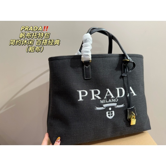 2023.11.06 Coarse fabric P175 ⚠️ Size 40.32 Prada PRADA Canvas Tote Bag is clean and simple to wear, paired with a casual style for comfort and vitality