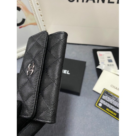 P270 CHANEL Chanel Card Bag, Imported Original Cowhide Ball Pattern, Model 2018. Size: 11.3 * 7.5