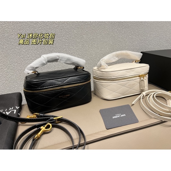 2023.10.18 p190 folding box ⚠️ Size 17.8 Saint Laurent Mini Makeup Bag Handsome and Cute, No Choice of Clothes, Easy to Control in Any Style