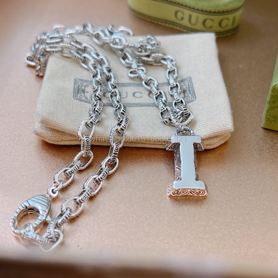 2023.07.23 Gucci necklace is the first choice for dithering tape goods 2023 The latest model of Gucci necklace has a higher chain grade, star same letter pendant classic Anger Forest series double G Gucci necklace chain length cm can be changed, details c