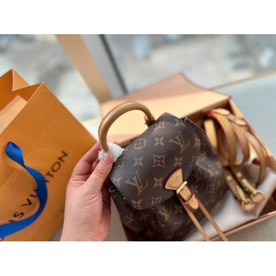 2023.10.1 200 box size: 18 * 22cmL home montsouris bb vintage backpack: single shoulder crossbody backpack with easy shoulder changes! Super versatile, you can carry it wherever you go! Search Lv bb Backpack