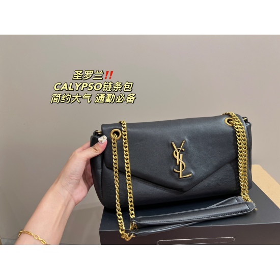 2023.10.18 P185 box matching ⚠ Size 28.13 Saint Laurent CALYPSO chain bag is a perfect match for daily commuting. It's a cool and luxurious cool and cute collection