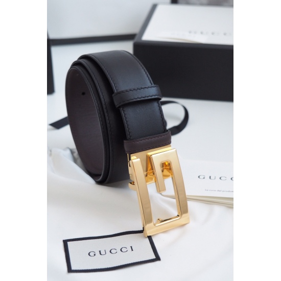 Gucci Gucci Official Website Classic Authentic Specification 3.5cm Original Quality ✨ Head layer double-sided cowhide ➕ G rotating buckle