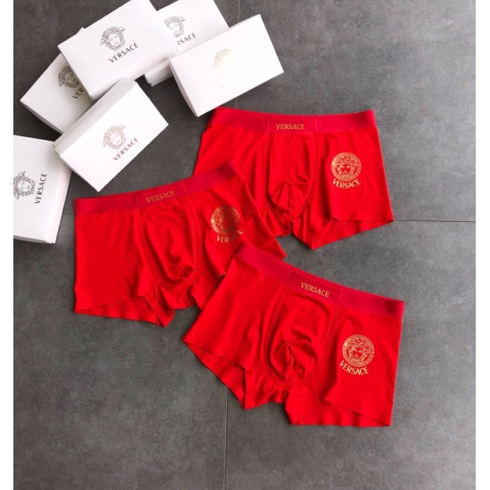 2024.01.22 Boutique! Red and fiery gifts are great! A must-have item! Versace Classic Medusa Collection! Fashionable men's underwear! Exquisite hot stamping logo! Foreign trade foreign orders, original quality, seamless cutting technology, scientific matc