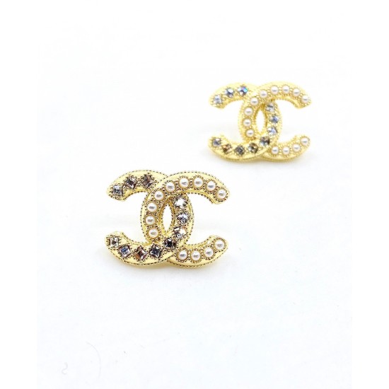 20240413 P60Ch * nel Latest Pearl Square Diamond CC Earrings Consistent ZP Brass Material