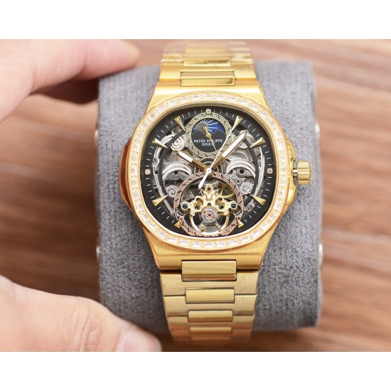 20240408 630 Gold and White Same Price Men's Favorite Hollow out Watch ⌚ 【 Latest 】: Patek Philippe's Best Design Exclusive First Release 【 Type 】: Boutique Men's Watch 【 Strap 】: 316 Precision Steel Strap 【 Movement 】: High end Fully Automatic Mechanical