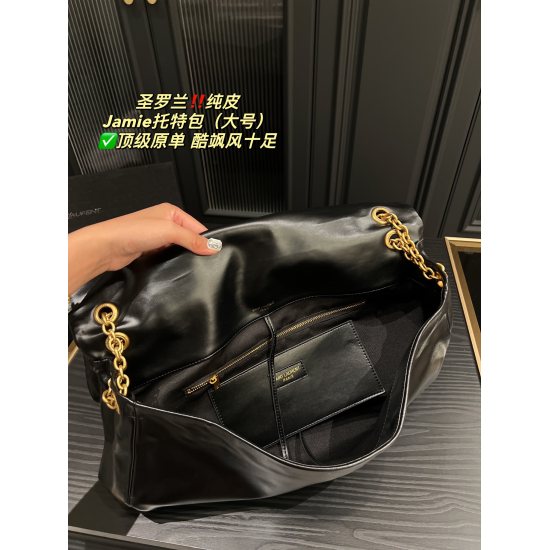 2023.10.18 Large P390 box ⚠️ Size 42.28 Small P360 with box ⚠️ Size 36.25 Saint Laurent Jamie Tote Bag ✅ The top layer cowhide SAINT LAURENT 23 year popular bag Jamie, starting from last year's Icare, has gradually become a trend in the public's aesthetic