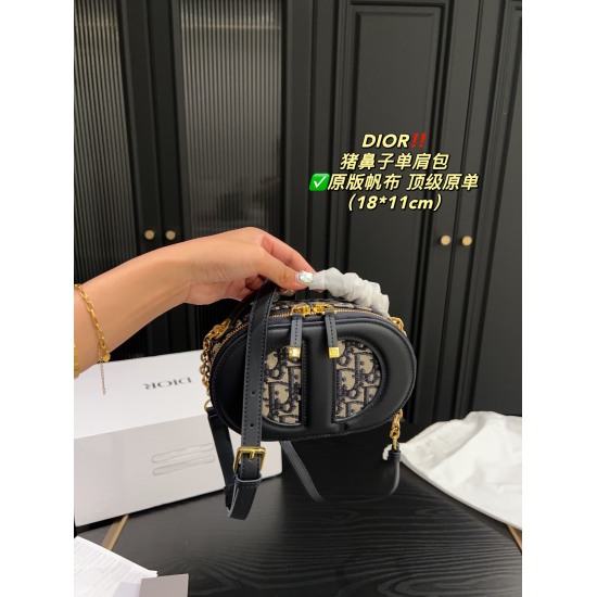October 7th, 2023 ✅ Original canvas top-level original P285 ⚠️ Size 18.11 Dior Pig Nose Shoulder Bag Can Be Lovely Love Small and Exquisite Elegant Fairy Essential