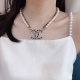 2023.07.23 ch * nel New Black Leather Full Diamond Necklace Consistent Z Brass Material