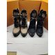 2023.11.19 LV New Louis Vuitton LV Women's Lace up High Heel Short Boots, Old Flower Face, Lining/Pads: Imported Lambskin. Heel height: 9cm; Front water table: 2.5cm. Size: 35-42 ¥ 310