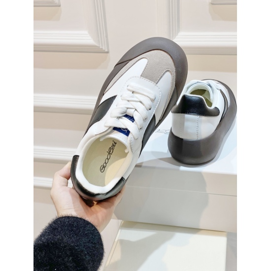 2024.01.05 P280 Men's and Women's Same Style Fat De Training Pony Shoes/Vulcanized Shoes Appear Slim and High White. Recommended by Jingting, it is retro and versatile, with a round head and round brain that is extremely cute. It also increases height and