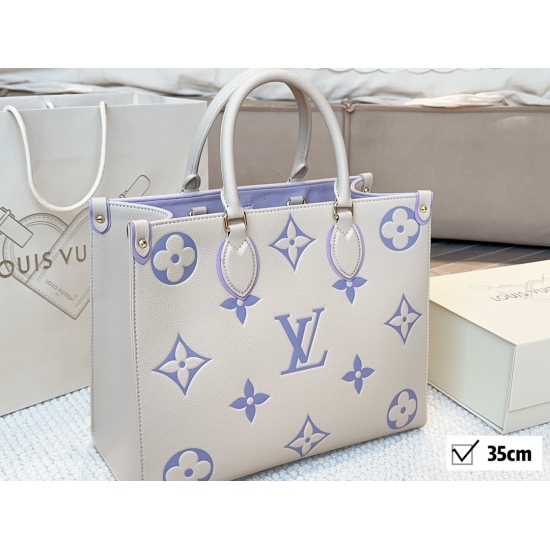 275 box size: 35 cm, excellent quality, understand the goods ‼️ The entire bag is of cowhide quality ONTHEGO medium size handbag. Search for L Home Onhego shopping bag