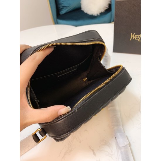2023.10.18 p180YSL/Saint Laurent New Vicky Quilted Leather Camera Bag Single Shoulder Bag Crossbody Bag Small Square Bag 19 Milan New Comes with Gift Box Size 18.13.6