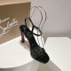 20240414 Top Edition Original Box P290 Christian Louboutin | 2024s Original Goods Manufacturing Heavy Industry CL Banana Heel Sandals~ ❤ Upper: Made of black leather with elegant and fashionable lines, featuring a 100mm sloping heel design, showcasing Chr